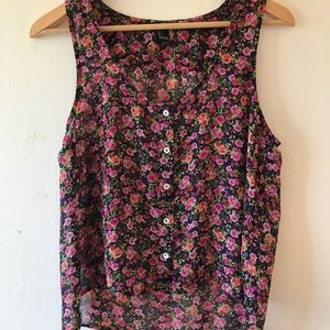 Floral-printed Forever 21 Thin Tank Top